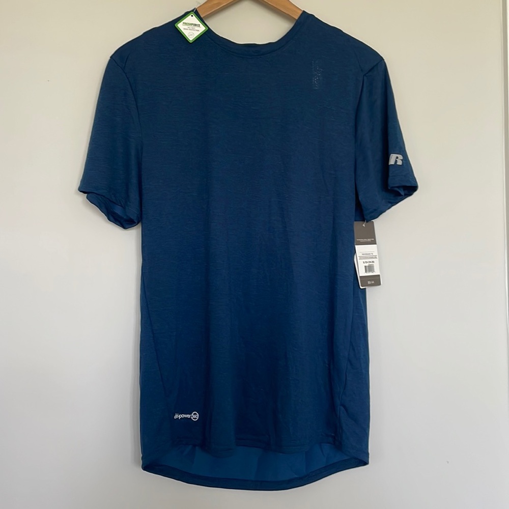 Russell Performance Tee Blue Cove Heather NWT